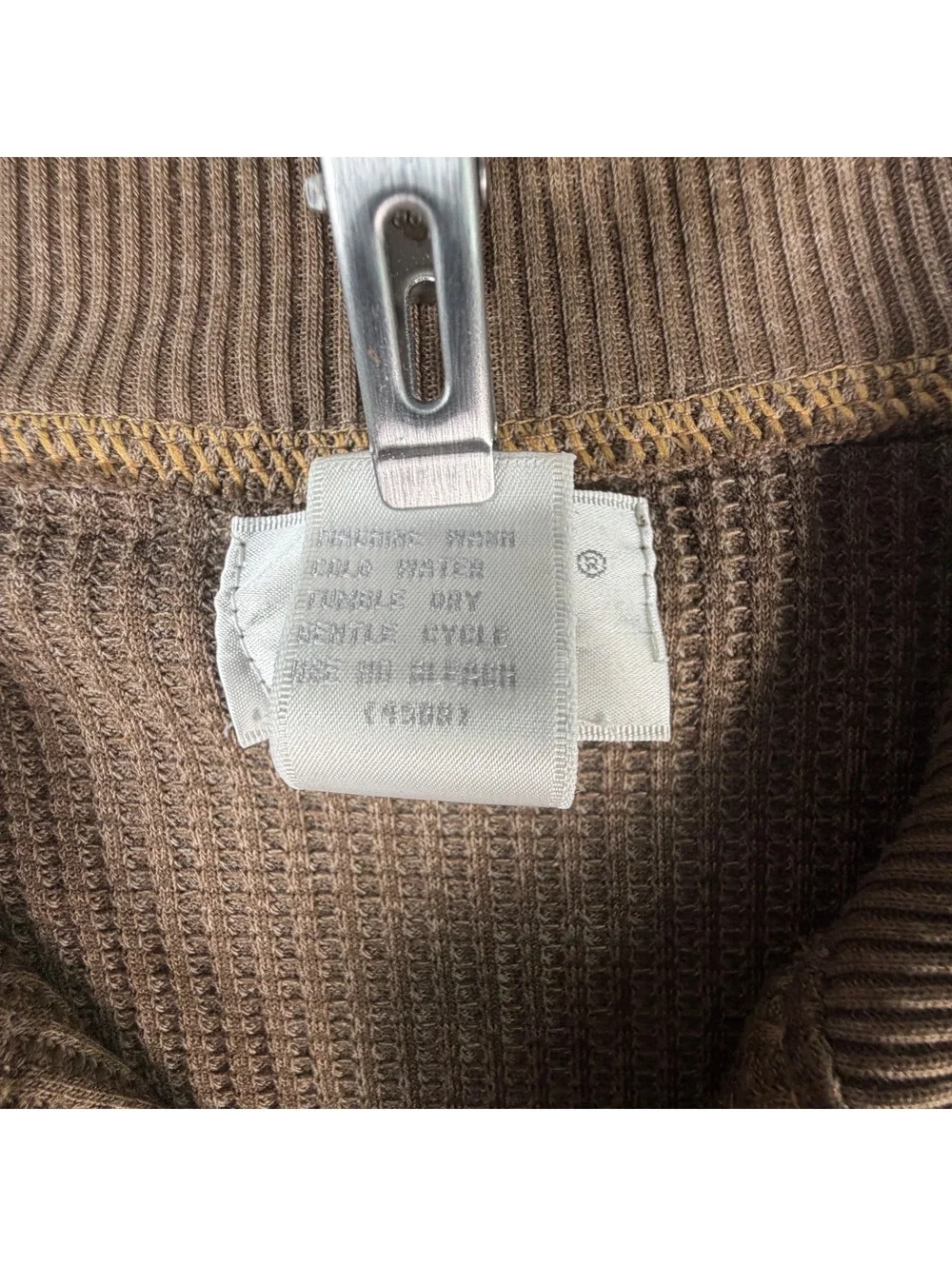 Vintage Envoy Quarter Zip Sweater Mens M Brown Ribbed 100% Cotton Knit Pullover